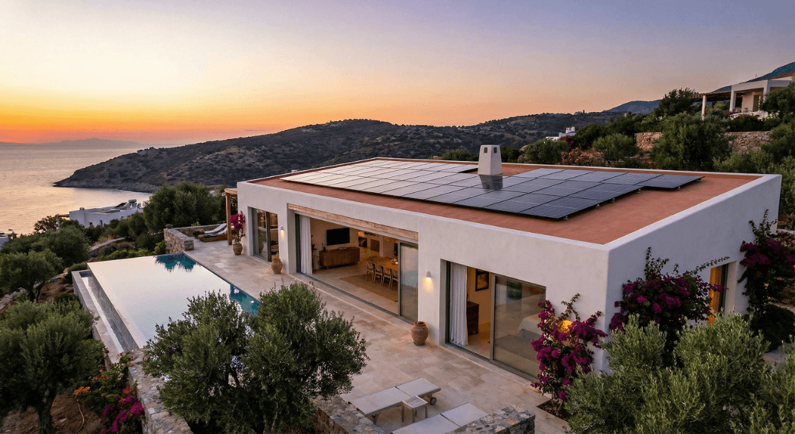 Installation solaire sur villa tunisienne