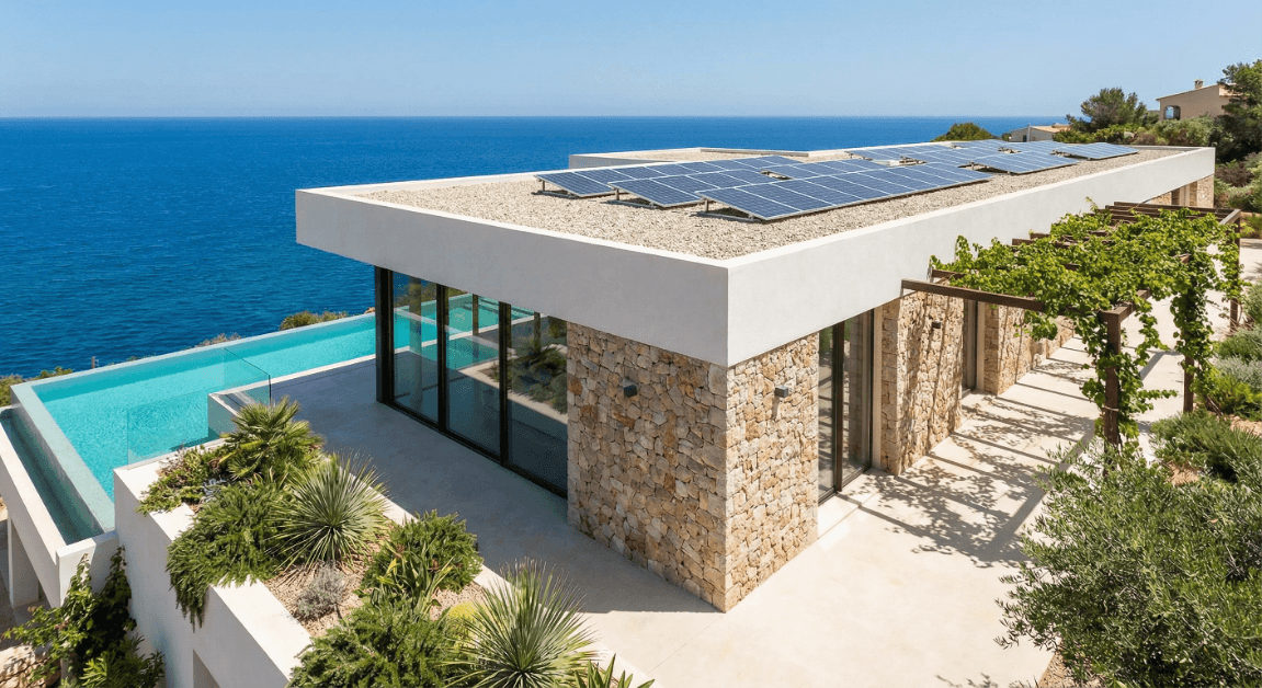 Installation solaire sur villa tunisienne